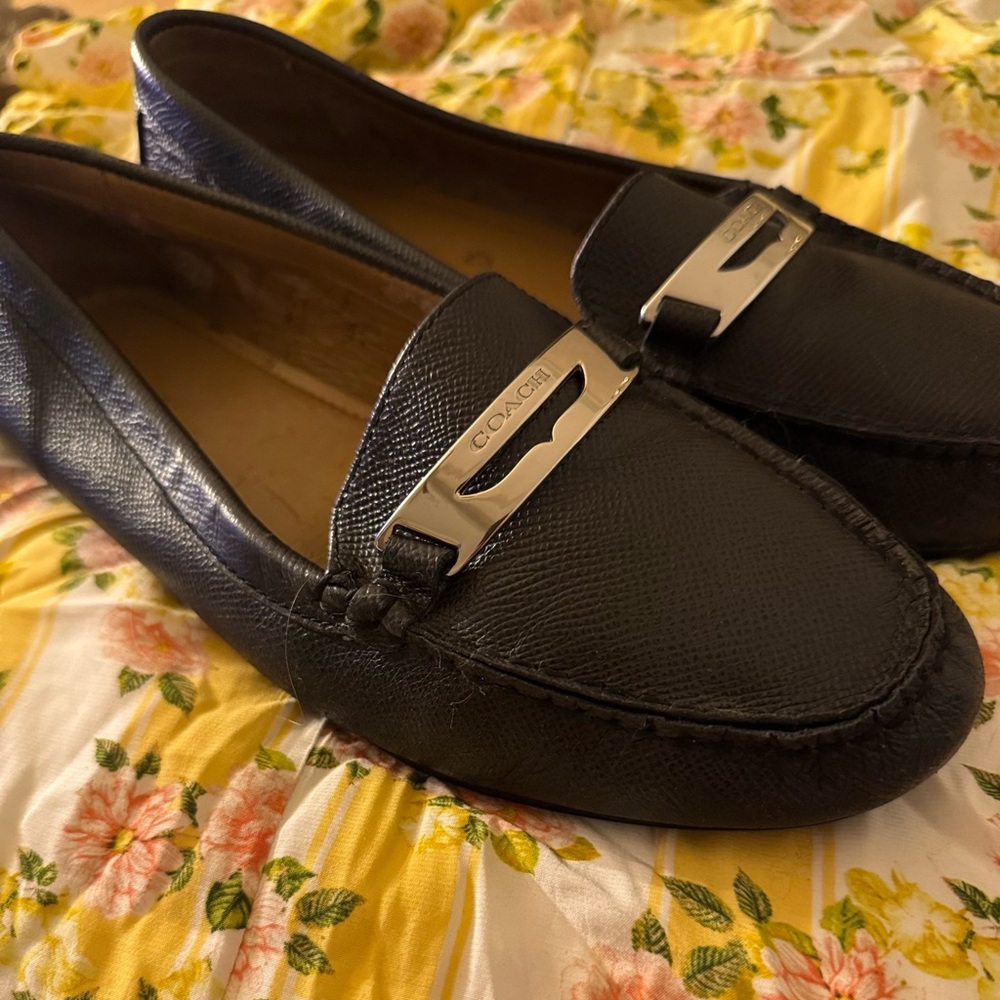 Coach Black Olympia Loafers with Silver Detail - Picture 8 of 15
